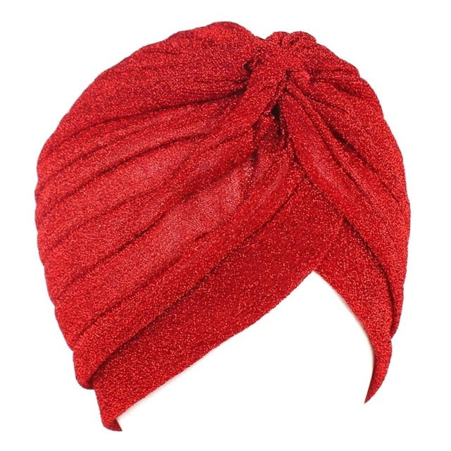 Women New Bandanas Turban Winter Knit Turban Cap Center Cross Hair Scarfs Boho Knotted Bandana Muslim Hat Warm Turban