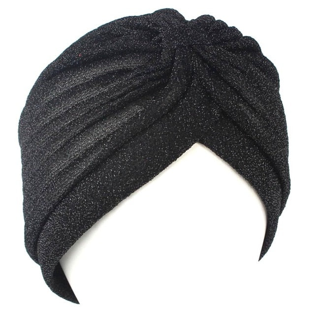 Women New Bandanas Turban Winter Knit Turban Cap Center Cross Hair Scarfs Boho Knotted Bandana Muslim Hat Warm Turban