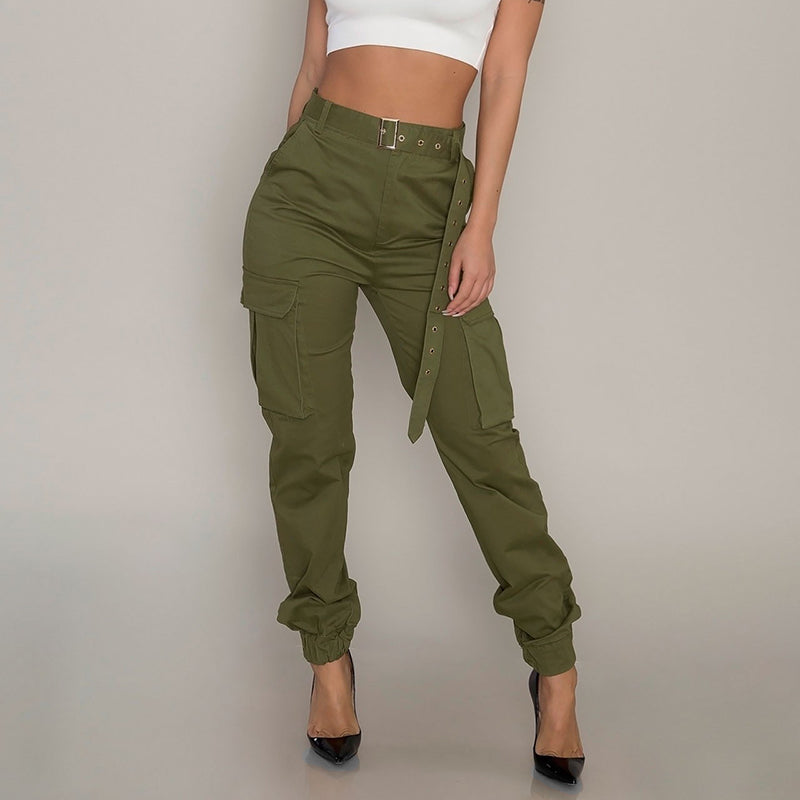 Women's Trouser Ladies Pants Holiday Summer High Waist Bottoms Party Solid Jogger Slim Fit Slacks Cargo