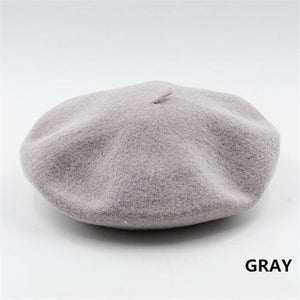 French Style Vintage Plain Beret Cap Beanie Hat Unisex Women Girls Wool Warm Winter Hat Beret Femme Hats Caps