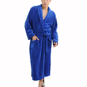 Flannel Women Men sleepwear robe Thick Warm Winter Shower Spa Robe bath Bathrobe Sleep Nightgown robe Men Dressing Gown