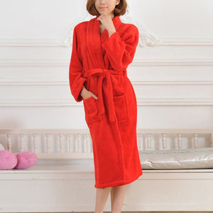 Flannel Women Men sleepwear robe Thick Warm Winter Shower Spa Robe bath Bathrobe Sleep Nightgown robe Men Dressing Gown