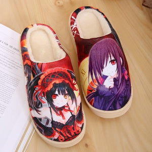 Unisex lovely Home Slippers Warm Cartoon Anime ONE PIECE Pokemon Warm Shoes Cosplay Cartoon Cotton slippers shoes Winter.