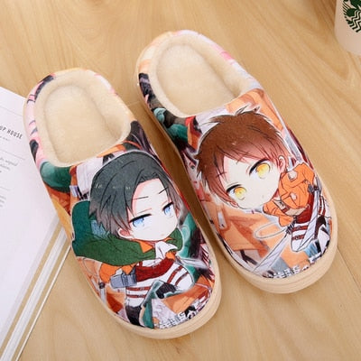 Unisex lovely Home Slippers Warm Cartoon Anime ONE PIECE Pokemon Warm Shoes Cosplay Cartoon Cotton slippers shoes Winter.