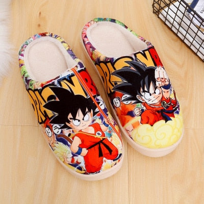 Unisex lovely Home Slippers Warm Cartoon Anime ONE PIECE Pokemon Warm Shoes Cosplay Cartoon Cotton slippers shoes Winter.