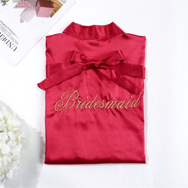 Chinese Women Rayon Embroidery Bride Bridesmaid Kimono Bathrobe Dress Sexy Mini Sleep Nightshirt Sleepwear Wedding Robes S0102