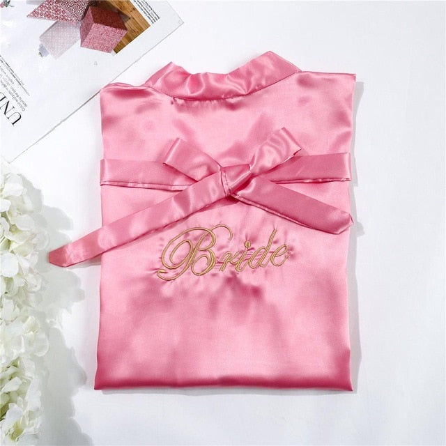 Chinese Women Rayon Embroidery Bride Bridesmaid Kimono Bathrobe Dress Sexy Mini Sleep Nightshirt Sleepwear Wedding Robes S0102