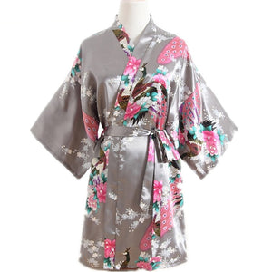 Large Size XXXL Female Robe Kimono Bathrobe Gown With Belt Print Flower Sleepwear Sexy Nightgown Nightwear Lady Wedding Gift