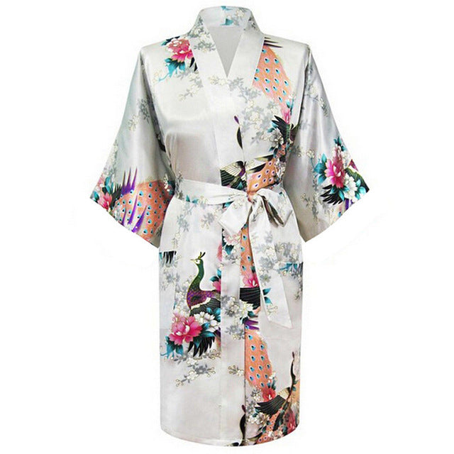 Large Size XXXL Female Robe Kimono Bathrobe Gown With Belt Print Flower Sleepwear Sexy Nightgown Nightwear Lady Wedding Gift