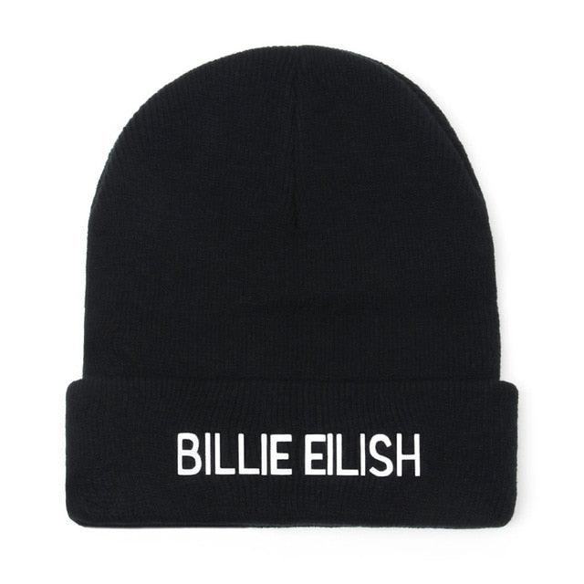 Embroidery Billie Eilish Beanie Hat Women Men Knitted Warm Winter Hats For Women Men Solid Hip-hop Casual Cuffed Beanies Bonnet