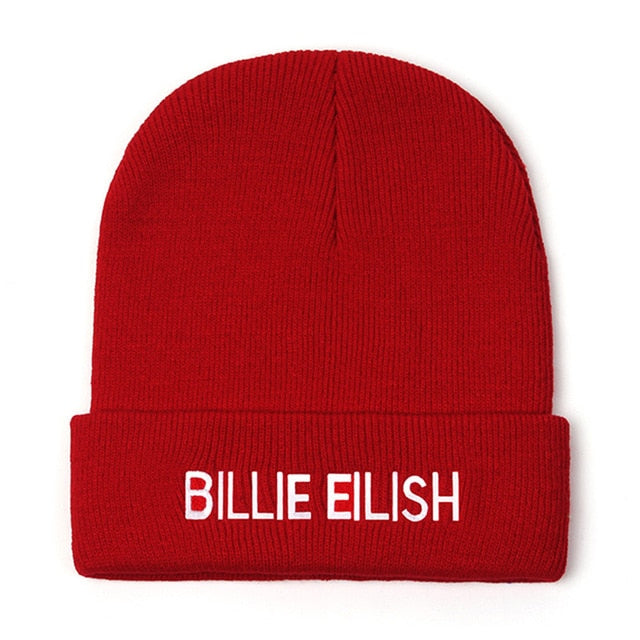 Embroidery Billie Eilish Beanie Hat Women Men Knitted Warm Winter Hats For Women Men Solid Hip-hop Casual Cuffed Beanies Bonnet