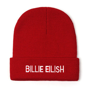 Embroidery Billie Eilish Beanie Hat Women Men Knitted Warm Winter Hats For Women Men Solid Hip-hop Casual Cuffed Beanies Bonnet