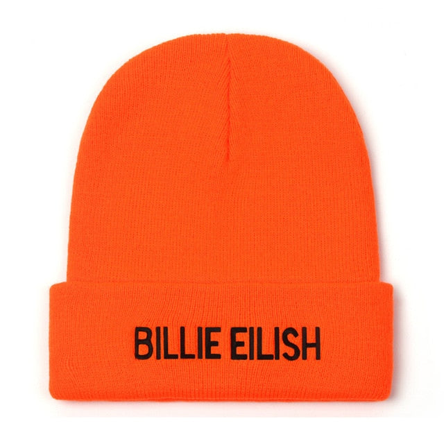 Embroidery Billie Eilish Beanie Hat Women Men Knitted Warm Winter Hats For Women Men Solid Hip-hop Casual Cuffed Beanies Bonnet