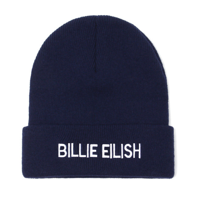 Embroidery Billie Eilish Beanie Hat Women Men Knitted Warm Winter Hats For Women Men Solid Hip-hop Casual Cuffed Beanies Bonnet