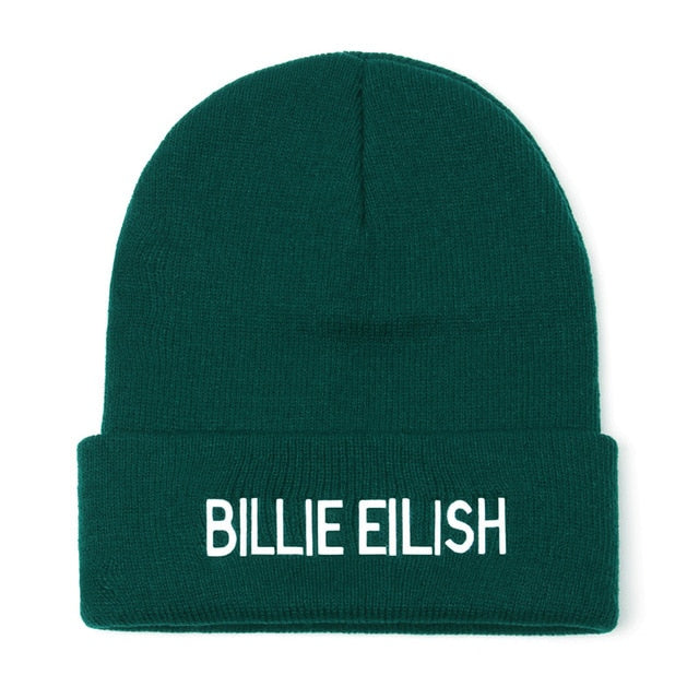 Embroidery Billie Eilish Beanie Hat Women Men Knitted Warm Winter Hats For Women Men Solid Hip-hop Casual Cuffed Beanies Bonnet